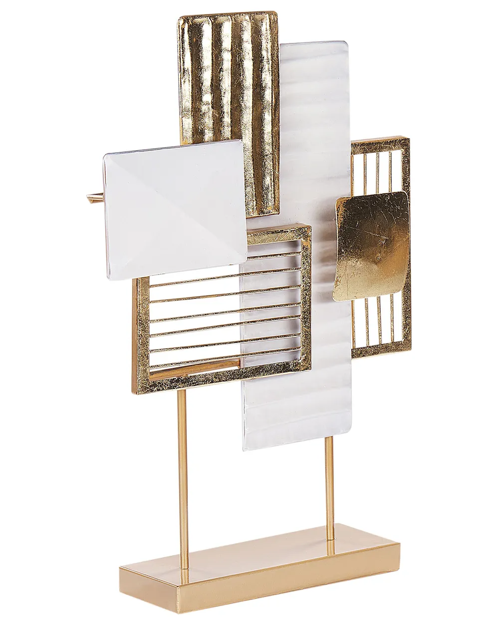 Dekoracyjna rzeźba metalowa złoto-biała BORON_906541