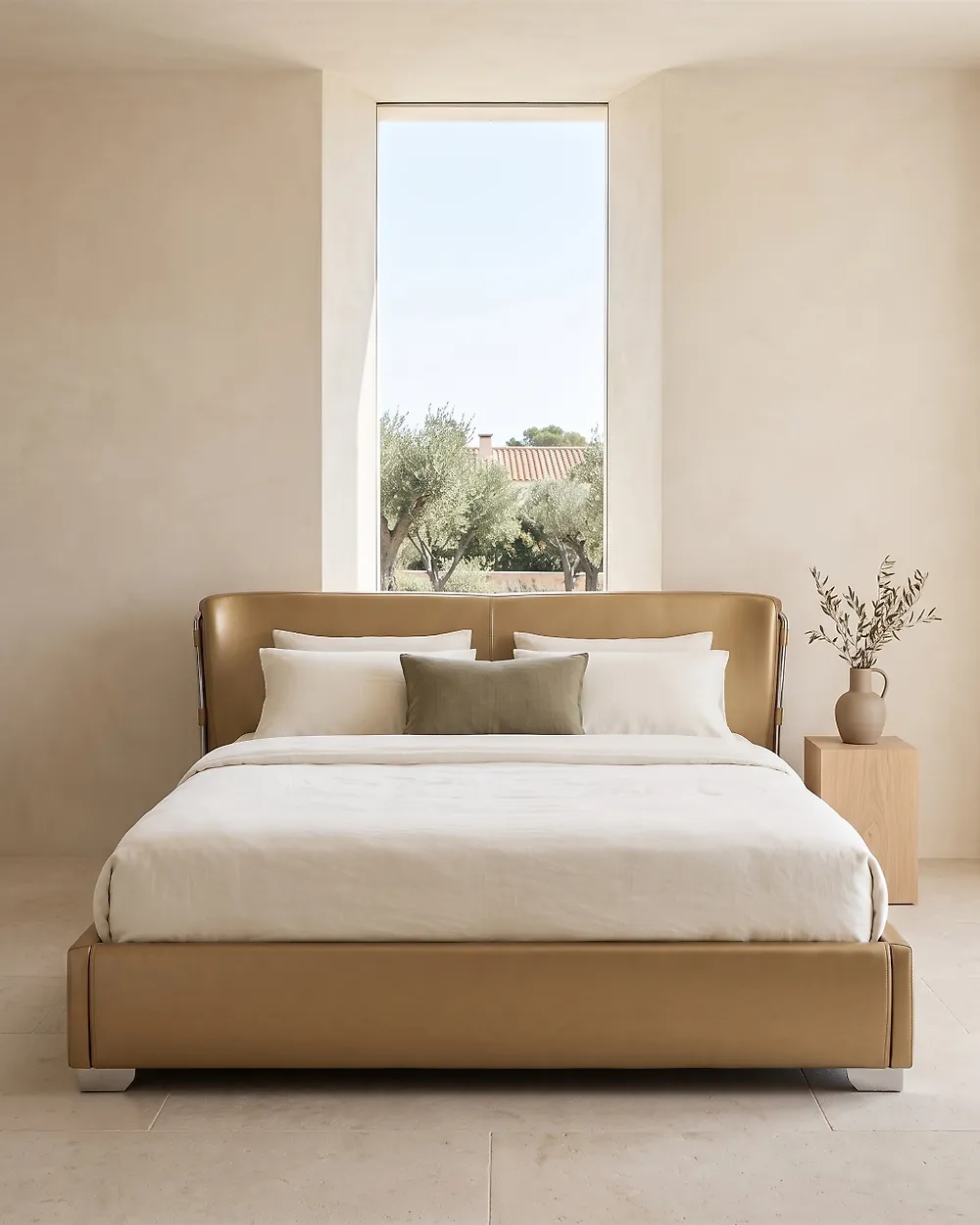 Bed Leather PARIS 180 x 200 cm (EU Super King) Gold_1178082