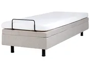 Adjustable Bed without Headboard Fabric DUKE 80 x 200 cm (EU Small Single) Beige_951697