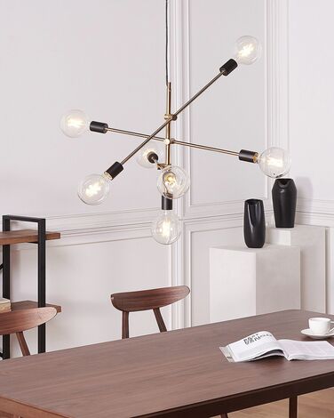 7 Light Pendant Lamp Brass CREMERA