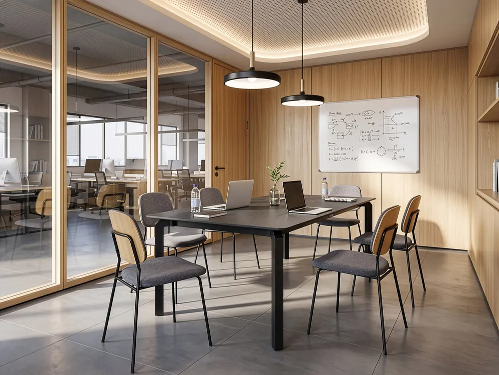 Conference Table FELETTO 90 cm 180 cm Stone Black Marble_1087766
