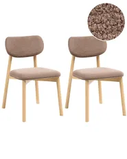 Set di 2 sedie da pranzo MILLS Bouclé Marrone chiaro/Tortora_1065945