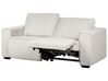 Canapé 3 places inclinable en velours côtelé blanc cassé NUKARI_918705