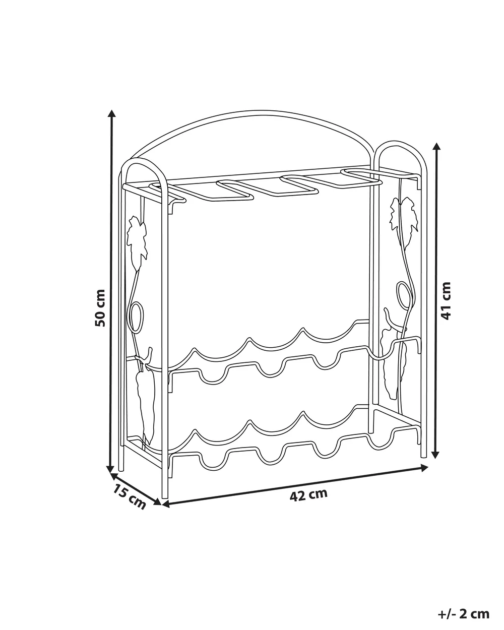 Wine Rack DONEGAL Metal Black_1000454