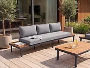 Divano da giardino 3 posti FIVIZZANO Legno d'acacia Grigio scuro_1159319