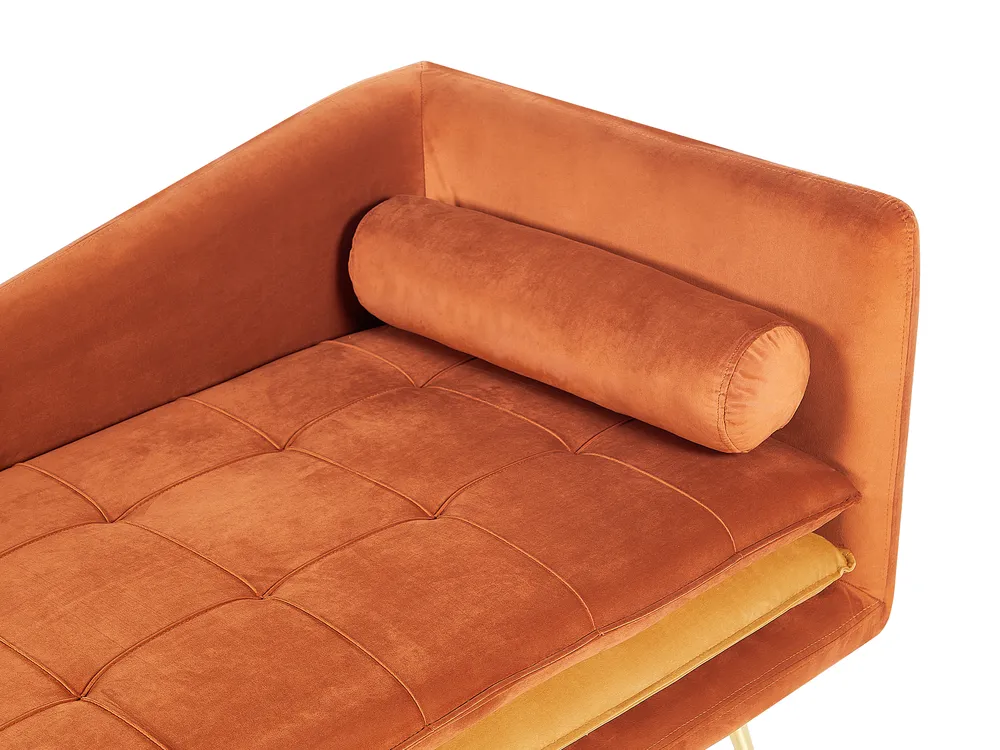 Right-Hand Chaise Longue GONESSE Velvet Orange_941123