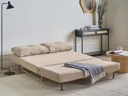Sofa Bed 3 Seater JERSLEV Fabric Light Brown_1012729