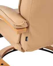 Massage Chair MAJESTIC with Footstool Faux Leather Light Brown_963672