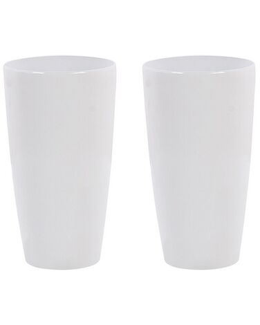 Set di 2 vasi polvere di pietra bianco ⌀ 32 cm TSERIA
