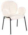 Set of 2 Boucle Dining Chairs White ELY_930096