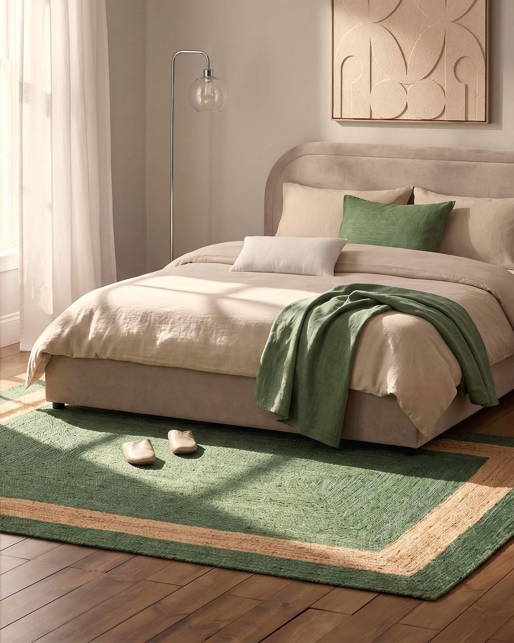 Rug KARAKUYU Green 160 x 230 cm Jute