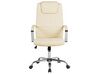 Cadeira de escritório em pele sintética creme com altura ajustável WINNER_762238
