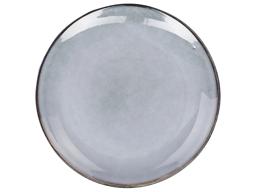 Set of 16 Dinnerware JUNIPER Stoneware Light Blue_863210