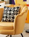 Fauteuil fleur en velours jaune LOVIKKA_837464