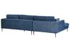 Right Hand Fabric Corner Sofa Blue FLAM_934593