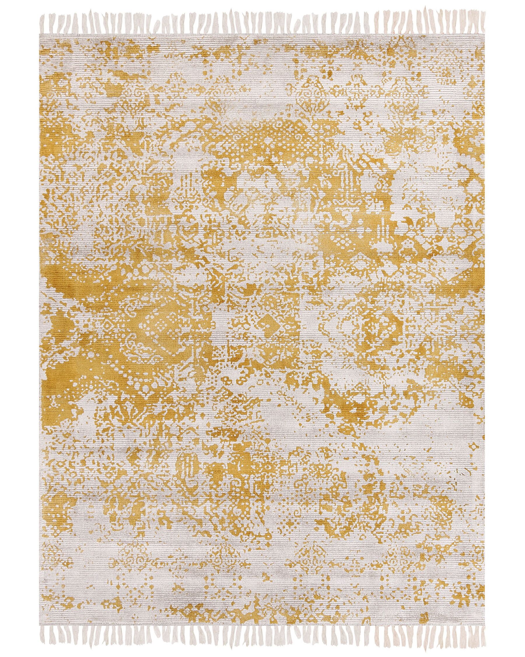 Viskózový koberec 160 x 230 cm žltá/béžová BOYALI_836798