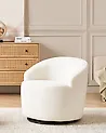 Sillón giratorio DAVIK Bouclé Blanco crema