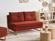Living Room Set 6 Seater JERSLEV Fabric Red_1013513