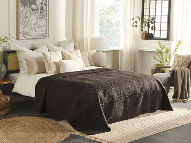 Embossed Bedspread 220 x 240 cm Brown RAYEN