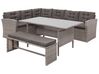 Left Hand 8 Seater PE Rattan Garden Corner Sofa Set Grey VITERBO_704663