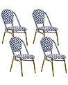 Set of 4 Garden Chairs RIFREDDO PE Rattan Blue