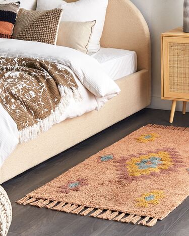 Cotton Area Rug 80 x 150 cm Orange IGDIR