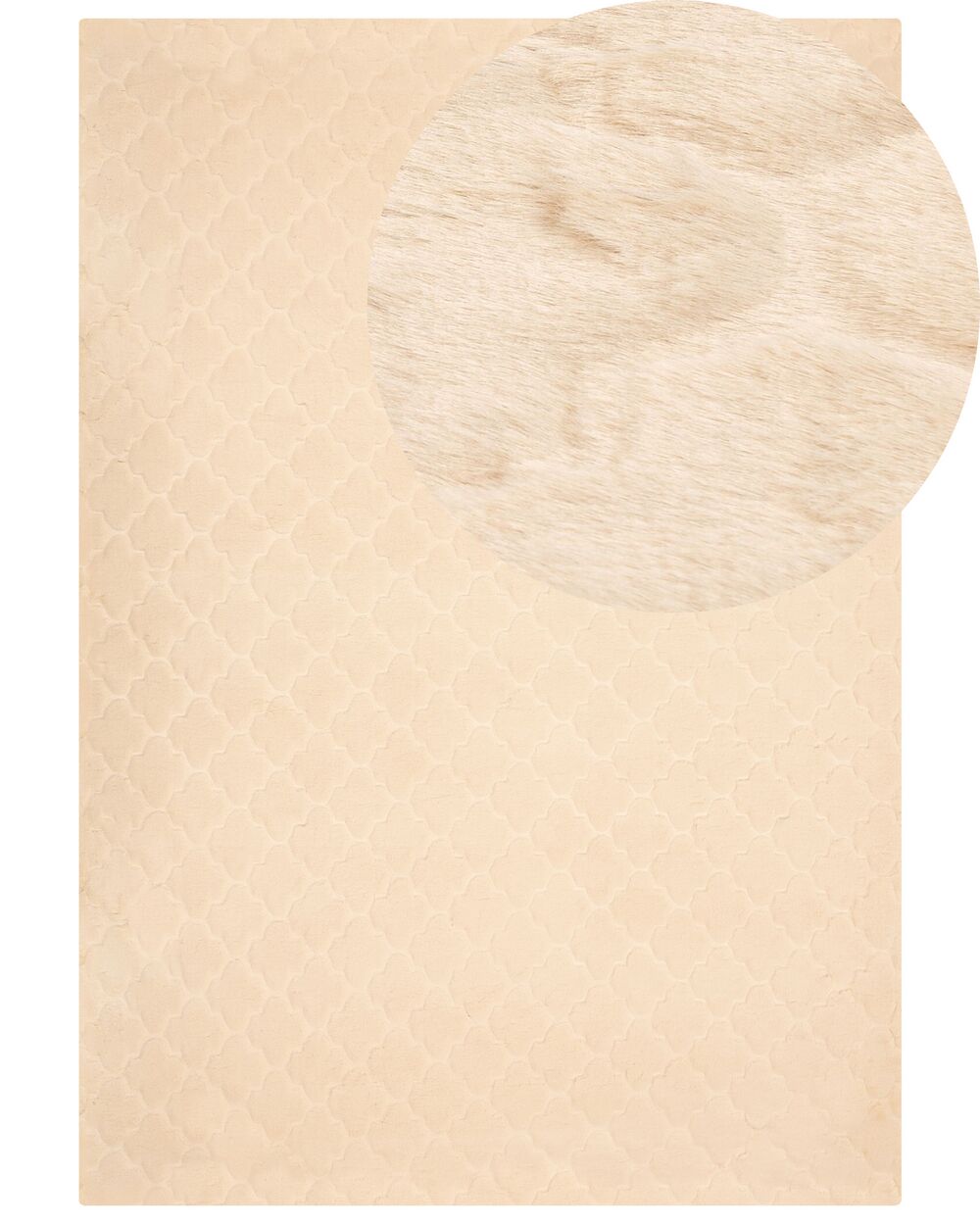Tapete de pelo sintético GHARO Creme 160 x 230 cm