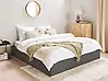 Ottoman Bed without Headboard DINAN Fabric Dark Grey 180 x 200 cm (EU Super King)
