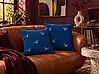 Dekokissen 2er Set TALINUM 45 x 45 cm Samtstoff Blau Tiermuster