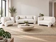 Sofa Set 6-Sitzer HOGBO Stoff Weiss_1174228