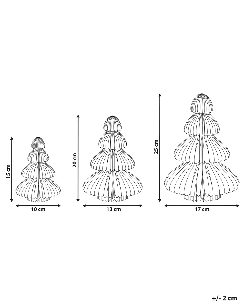 Zestaw 3 figurek dekoracyjnych NILGIRI 15/20/25 cm Choinka Beżowy_947680