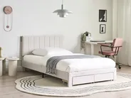Bed with Storage Drawers LONZAC Velvet Off-White 120 x 200 cm (EU Small Double)_1014738