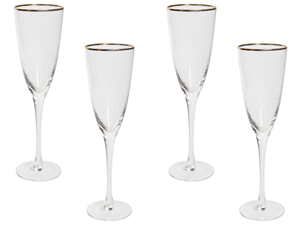 Lot de 4 flûtes à champagne TOPAZ 250 ml Transparent