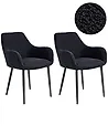 Set of 2 Dining Chairs ALDEN Boucle Black