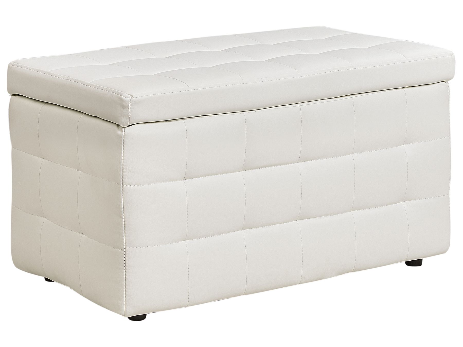 Faux Leather Storage Ottoman White MICHIGAN_804681