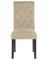 Set of 2 Fabric Dining Chairs Beige VELVA_781877