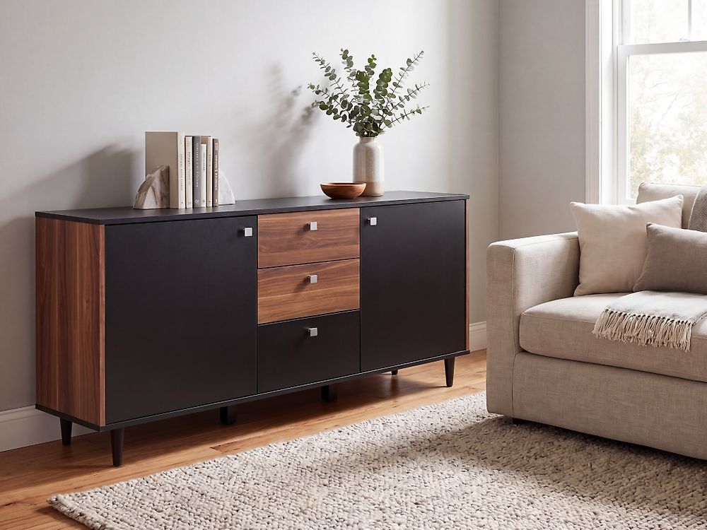 Sideboard mit 2 Türen KURO Schwarz