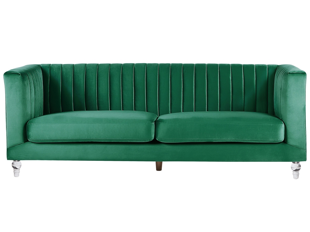 3 Seater Velvet Fabric Sofa Green ARVIKA Beliani.cz