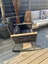 Conjunto de 2 sillas de jardín de metal negro/madera clara CANETTO_824301