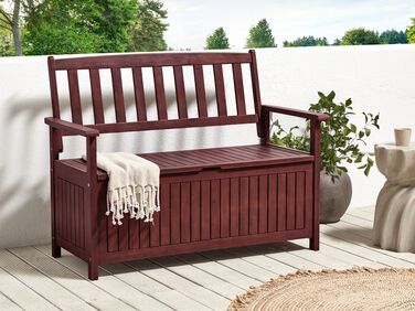 Acacia Wood Garden Bench with Storage 120 cm Mahogany Brown SOVANA