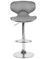 Set of 2 Bar Chairs CONWAY Swivel Faux Leather Grey_743464