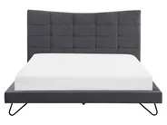 Bett mit Lattenrost Samtstoff LANNION 160 x 200 cm Dunkelgrau_759701