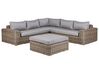 Conjunto de jardim modular 6 lugares em rattan sintético castanho claro PALERMO_927878