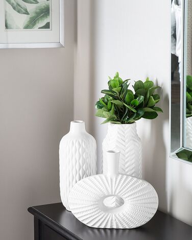 Dekorativ vase 31 cm hvit EMAR