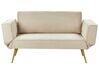 Bäddsoffa 2-sits sammet beige SAARELA_932764