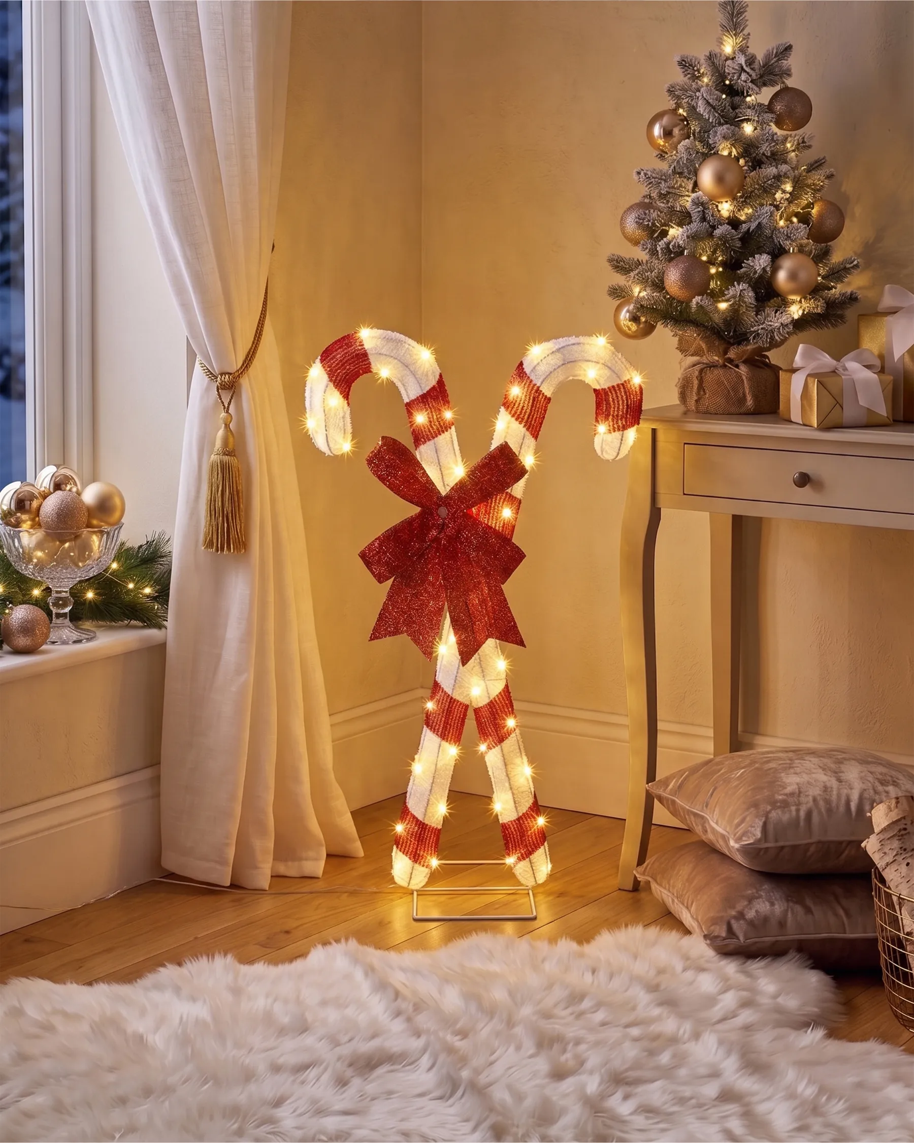 Decorazione per esterni LED OLASVIK 90 cm Bianco Rosso_950472