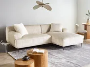 Corner Sofa STENUM Corduroy Off-White Left Hand_972494