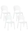 Set of 4 Garden Chairs OSTIA White