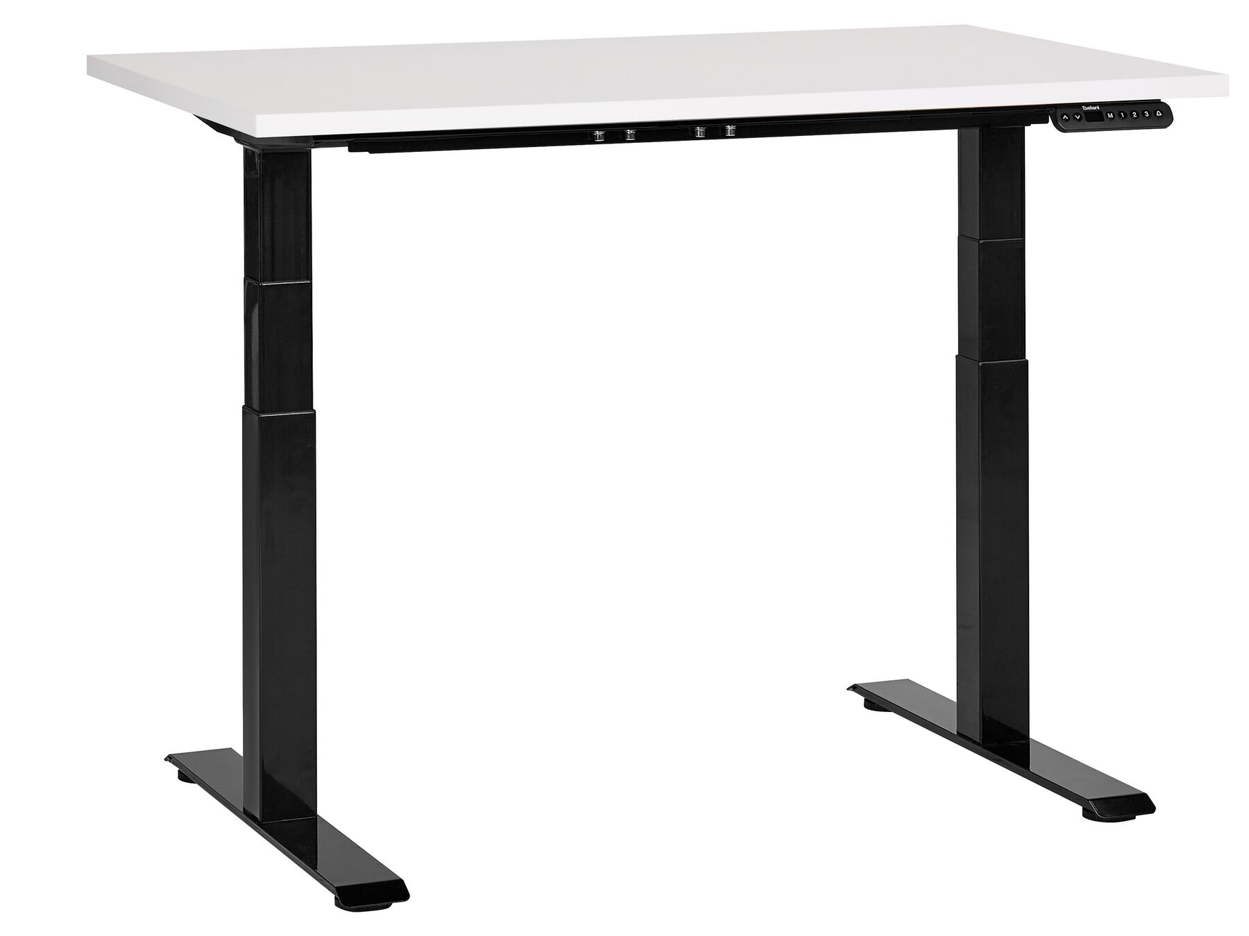 Schreibtisch weiß / schwarz 120 x 72 cm elektrisch höhenverstellbar DESTINES_899426