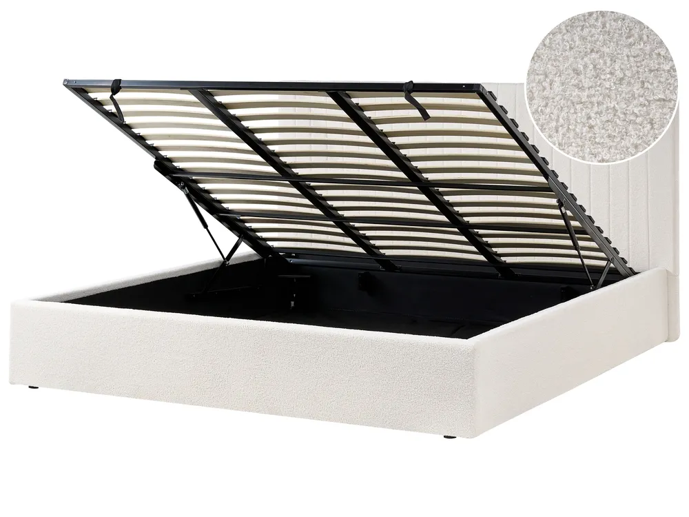 Ottoman Bed VION Boucle Off-White 180 x 200 cm (EU Super King)_1042558